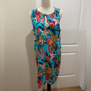 Tommy Bahama The Split Neck Swim dress Floriana print Women's Blue and Red Dress